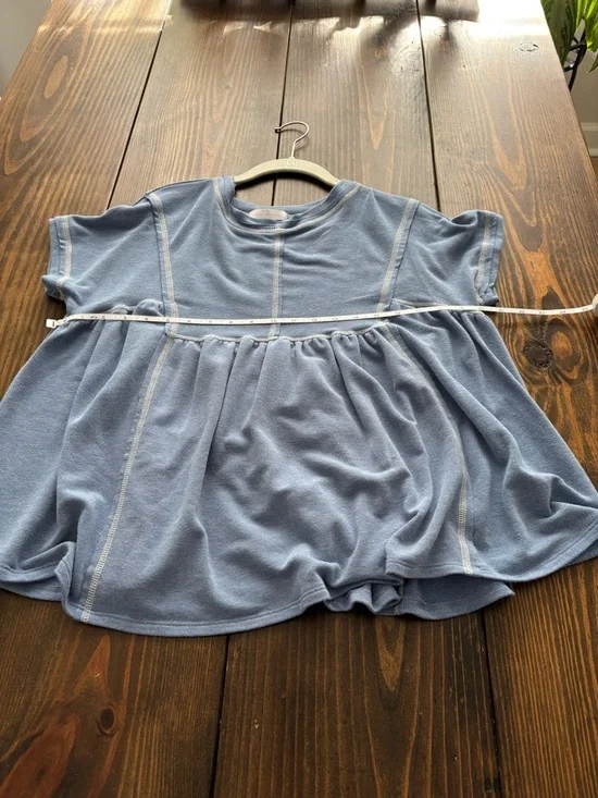 Soft Blue Ruffle Top - Picture 4 of 5